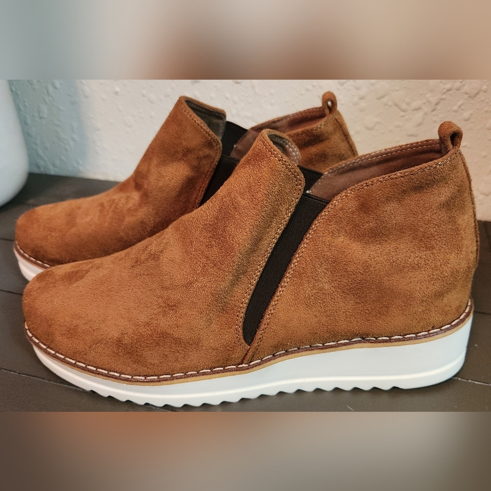 MKS Tan Suede Ankle Booties